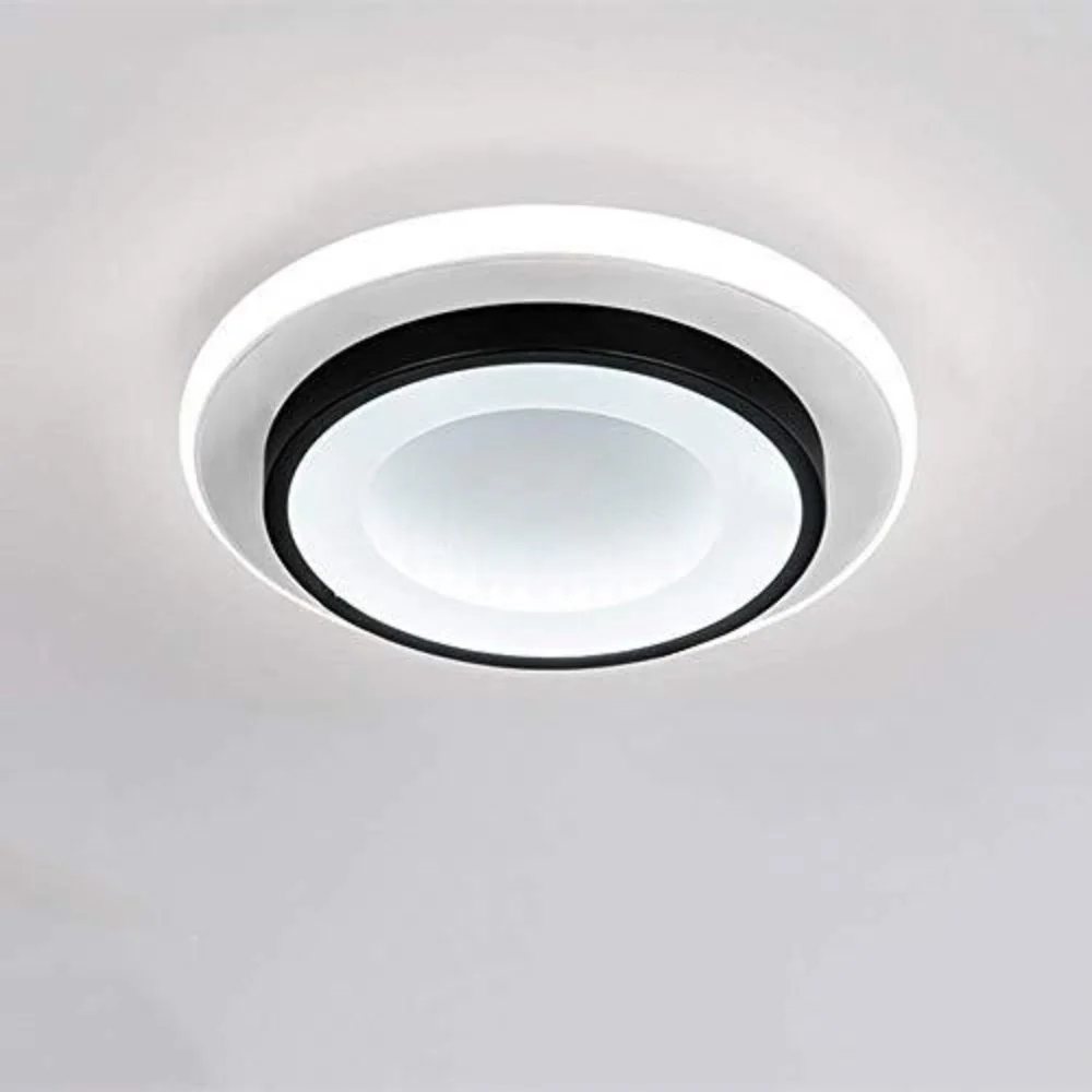 Plafonnier LED, Lampe de plafond nordique 23W pour Couloirs Salon Chambre à coucher, Diamètre 24cm, 3000K-6500K Rond – Image 2